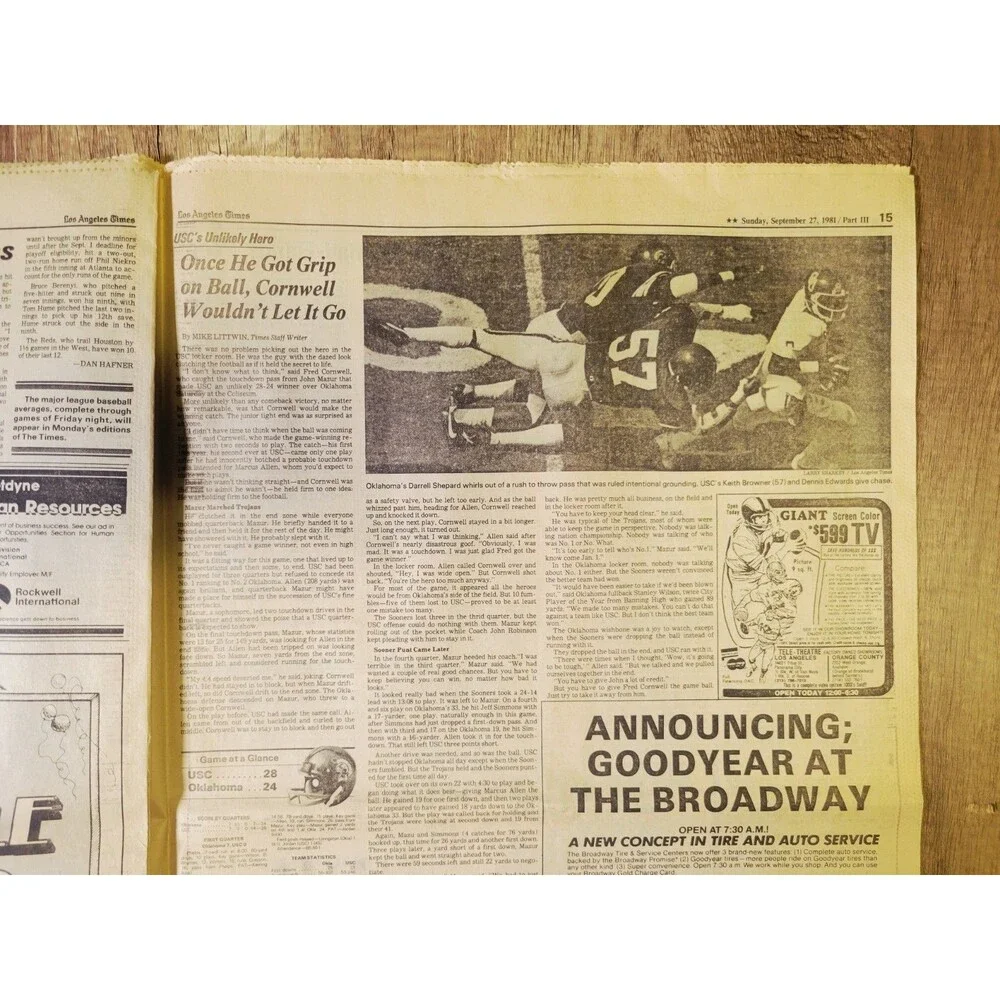 1981 Sep 27: LA Times Sports Astros Nolan Ryan 5th No-Hitter Passing Koufax! MLB